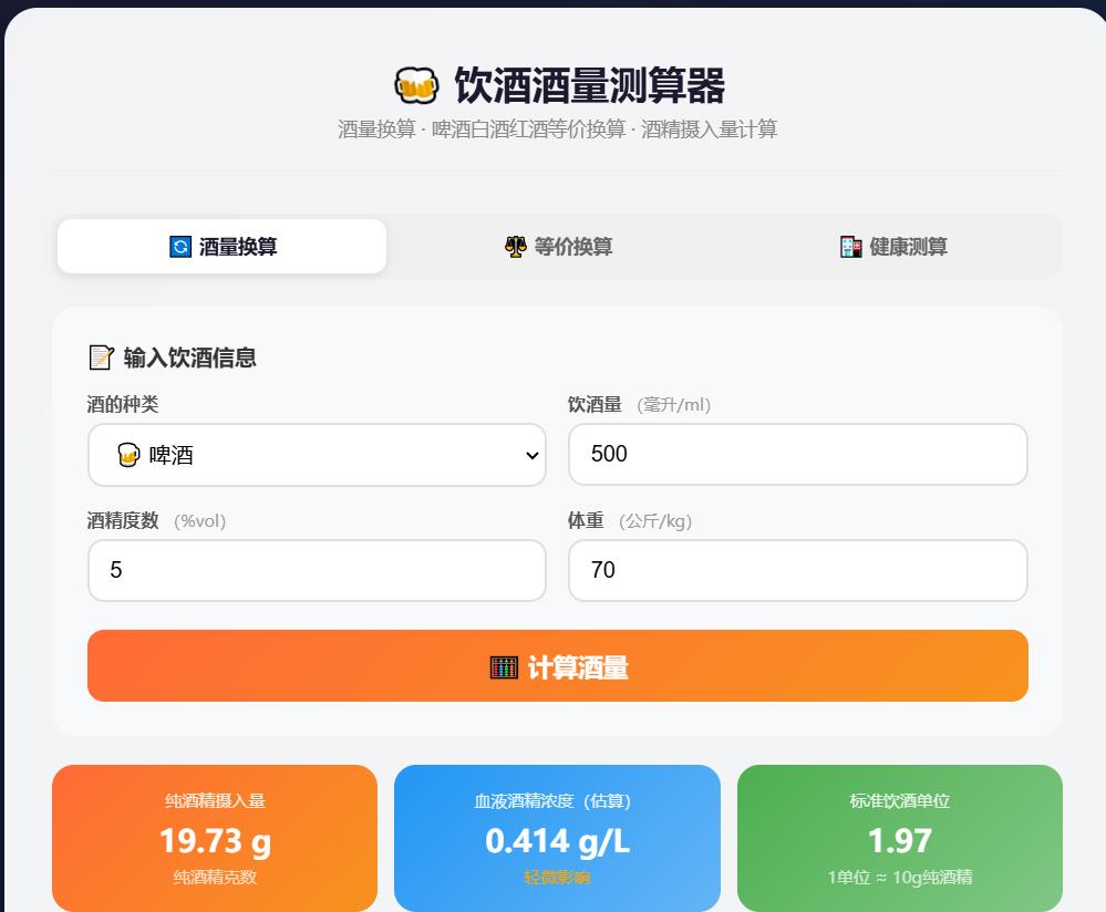 酒量测算器